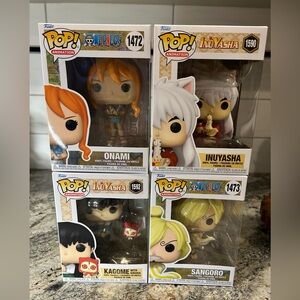 Funko Pop! Figures Bundle: Onami#1472, Inuyasha#1590, Kagome#1592, Sangoro#1473